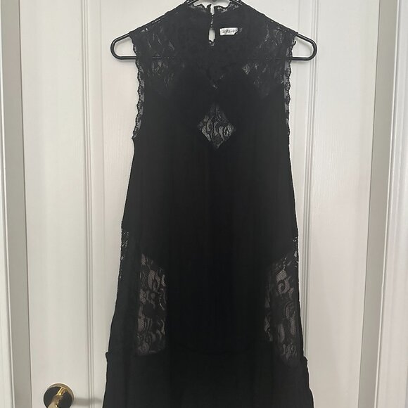 Gentle Fawn Black Lace Tunic Dress All Saints Style Size Small - Picture 2 of 4